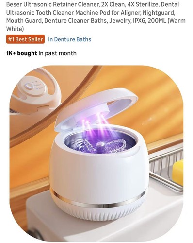 Ultrasonic retainer cleaner - cleaner, 2x
